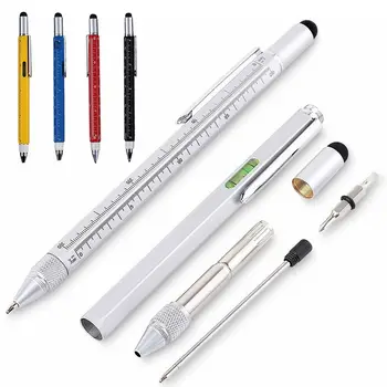 Многофункциональная Ручка 6-в-1 с Отверткой Сенсорный Экран DIY Деревообрабатывающая Ручка С Линейкой для Офисных Письменных принадлежностей Многофункциональная Ручка