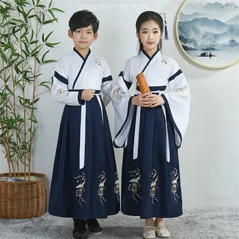 Детские традиционные китайские танцевальные костюмы Hanfu Сценическое платье Танцевальный костюм Национальный Hanfu