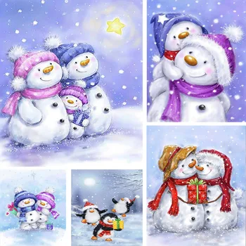 5D Набор для алмазной живописи своими руками, Мультяшный Снеговик, алмазная вышивка, Пингвин, Алмазная мозаика, искусство белого медведя, Рождественские подарки для детей