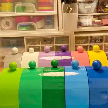 6 Цветов креативной липкой ленты с шариками, Красочные декоративные игрушки, поделки, Расслабляющие игры, развивающие игрушки для взрослых и детей
