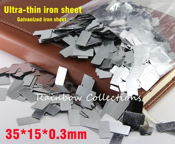 100шт 35x15x0,3 мм ультратонкий прямоугольный железный лист оцинкованный железный лист ручной работы маленький железный лист