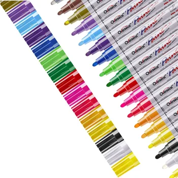 Краски, маркеры, 18 цветов, Масляная краска, Перманентный Водонепроницаемый Быстросохнущий средний наконечник, разноцветная ручка для рисования по металлу
