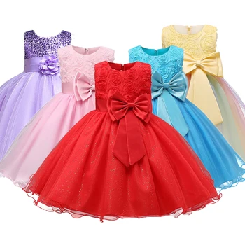 Платье для девочек-подростков от 1 до 12 лет, свадебная вечеринка, рождественское платье принцессы для девочек, праздничный костюм, детская хлопковая одежда для девочек-вечеринок