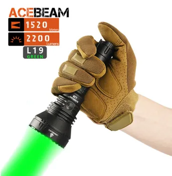 ACEBEAM new L19 tactical long shot рука об руку белый свет 1300 метров зеленый свет 1520 метров-Зеленый свет