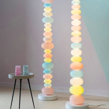 Торшер в форме тыквы радужного цвета, креативное искусство, настольная лампа для детской комнаты, Прикроватная люстра для спальни