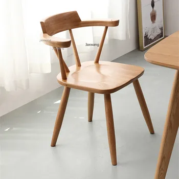 Скандинавские обеденные стулья Кухонная мебель Стул из массива дерева Мебель для дома из белого дуба Простое кресло для гостиной Японский обеденный стул gm