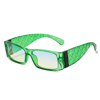 Роскошные Брендовые дизайнерские квадратные солнцезащитные очки в маленькой оправе, женские и мужские Модные Винтажные солнцезащитные очки для путешествий, Прямоугольные Солнцезащитные очки оттенков UV400