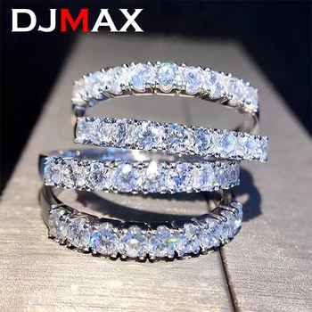 DJMAX 1-каратные Кольца с муассанитом редкой огранки с бриллиантами для женщин, оригинальные женские кольца с бриллиантами из стерлингового серебра 925 пробы, Новинка 2023 года