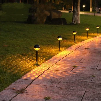 Яркие солнечные фонари для дорожки 1/4 упаковки светодиодных ламп, меняющих цвет, Наружное водонепроницаемое ландшафтное освещение для дорожки, патио, газона во дворе