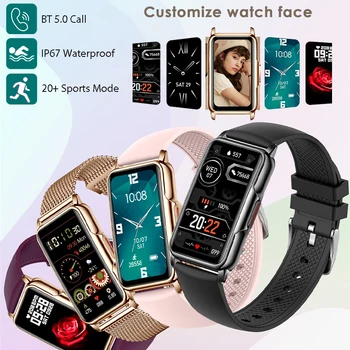 Роскошные женские Умные часы для женщин, браслет для измерения артериального давления, спортивный Фитнес-трекер, смарт-часы для Android iOS, Элегантный браслет