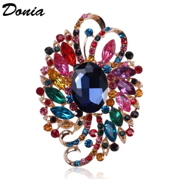 Donia jewelry модная популярная брошь цветная большая стеклянная брошь Рождественская стеклянная брошь аксессуары для женской одежды