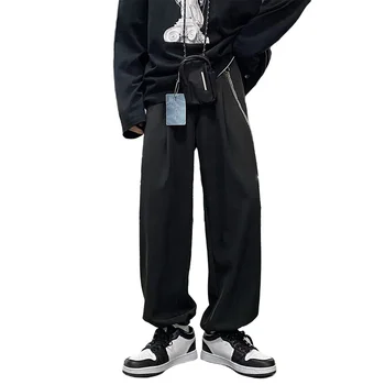 Длинные повседневные брюки мужские плюс размер Haren, Свободная Весенне-осенняя одежда, японские уличные брюки в стиле ретро, мужские