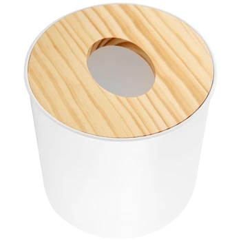 Деревянная крышка Круглый рулон бумажной салфетки Бытовая Съемная Мини-деревянная коробка для салфеток