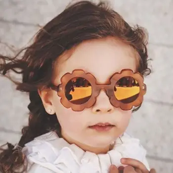 2023 Sun Flower Round Cute Kids Новые детские солнцезащитные очки для мальчиков и девочек, защищенные от ультрафиолета Детские солнцезащитные очки, Прекрасные очки