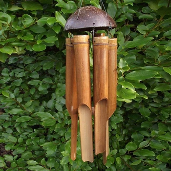 Натуральные бамбуковые трубки перезвон ветра колокольчик для крытый открытый Домашний сад патио декор дерева украшения