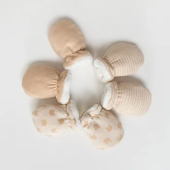 Перчатки для новорожденных Зимние теплые варежки из искусственного хлопка с подкладкой из шерсти ягненка Детские варежки для новорожденных Детские перчатки