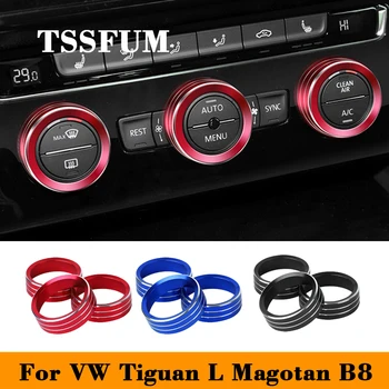 Для Vw Tiguan Magotan B8 16-23 Отделка мультимедийной кнопки центральной консоли салона автомобиля Декоративная крышка ручки управления кондиционером