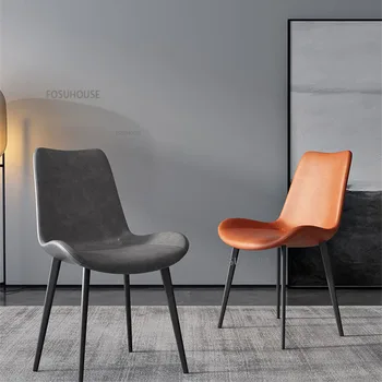 Современные кожаные обеденные стулья для кухонной мебели, спинка стула для домашней столовой, Легкий Роскошный минималистичный дизайн, кресло для отдыха