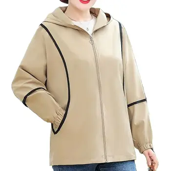 Весенне-осеннее новое пальто, повседневная короткая куртка в западном стиле, свободный кардиган большого размера, верхняя одежда для женщин среднего и пожилого возраста