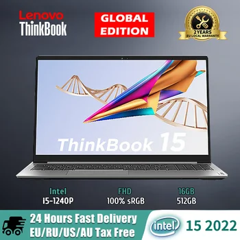 Ноутбук Lenovo ThinkBook 15 2022 Новый 12-й Intel Core i5-1240P 16 ГБ 512 ГБ SSD DDR4 15,6-дюймовый Ноутбук FHD 100% sRGB /IPS Ultra
