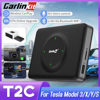 Беспроводной Carplay T2C CarlinKit Для Tesla Model 3 X Y S WiFi Bluetooth-Адаптер Apple CarPlay Dongle Multimedia OTA Онлайн-Обновление