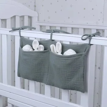 Многофункциональная сумка для хранения детской кроватки, Переносная сумка-органайзер для подгузников, сумка для подгузников в изголовье кровати для новорожденных, детские постельные принадлежности