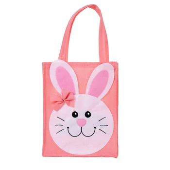 Пасхальные сумки из нетканого материала, сумка-тоут с кроликом, сумка для подарков с пасхальным кроликом, многоразовые сумки для угощений на Пасхальную вечеринку.