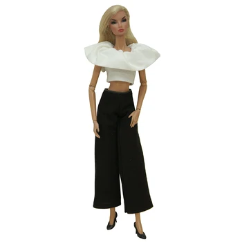 Новое 1x Модное мини-платье, рубашка, Черные брюки, Женская юбка, современная одежда для куклы Барби, аксессуары для кукольного домика для девочек