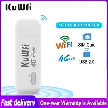 Маршрутизатор KuWFi 4G LTE со скоростью 150 Мбит/с, мобильный модем, портативный USB-ключ, карманная точка доступа Wi-Fi, слот для sim-карты для домашнего офиса, покрытие Wi-Fi.