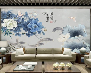 beibehang Custom personality современные экологические обои papel de parede 3d обои с цветами пиона и птицами фон для рисования