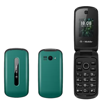 Мини-раскладной пластиковый мобильный телефон, Большая силиконовая кнопка, Камера, Быстрый набор, FM-радио, игра Whatsapp, чехол для мобильного телефона по низкой цене, две симки