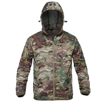 Камуфляжные Тактические куртки из кожи Для мужчин, Ультралегкое быстросохнущее боевое водонепроницаемое пальто, военный летний костюм для рыбалки, одежда для кемпинга