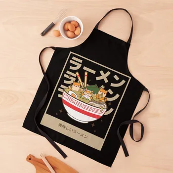 Стиль Шиба - Вкусный фартук для любителей рамена Фартук и отделка тканью Кухонные принадлежности Длинный Фартук Полезные вещи для кухни