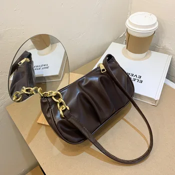 Сумка Fairy Bag, модная маленькая сумка на французской молнии, плиссированная сумка на цепочке, сумка через плечо, маленькая сумка