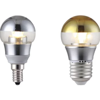 2 Шт./ Лот Светодиодные Серебряные полупокрытые Лампочки С Золотым Зажимом G45 G60 G80 G95 G125 3W 5W 7W E14 E27 Бусины СВЕТОДИОДНЫЕ Лампы