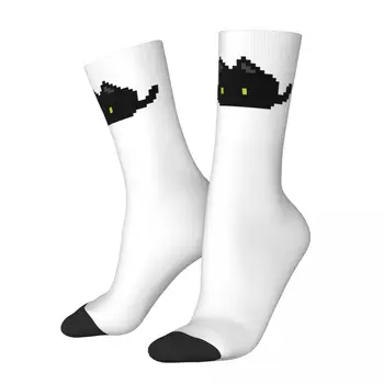 Забавные счастливые мужские носки Black Cat Vintage Harajuku Omori Game в стиле хип-хоп Бесшовные носки Crazy Crew с подарочным рисунком