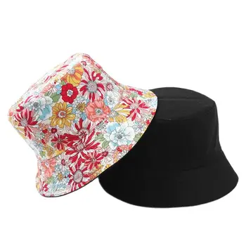 Хлопковая панама с мультяшным цветочным принтом Four Seasons, Рыбацкая шляпа, солнцезащитная кепка для путешествий на открытом воздухе для мужчин и женщин 160
