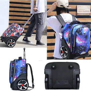 20-дюймовый детский школьный рюкзак на колесиках большой емкости, женская дорожная сумка для выходных, школьная сумка-тележка, бесплатная доставка