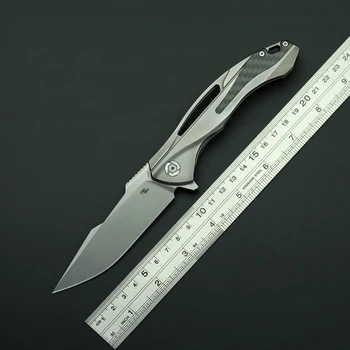 CH CH3519 Флиппер Складной Нож S35VN Лезвие Титан Углеродное Волокно Ручка Открытый Кемпинг Охота Выжить Карманные Ножи EDC Инструменты