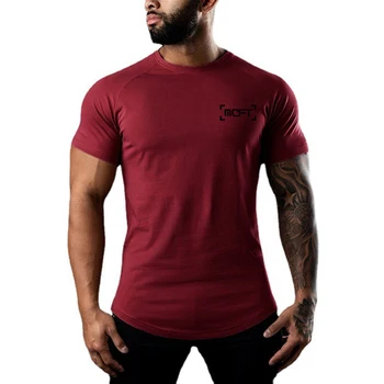 Новая летняя футболка для бега, мужская компрессионная рубашка для тренировки мышц с короткими рукавами для фитнеса