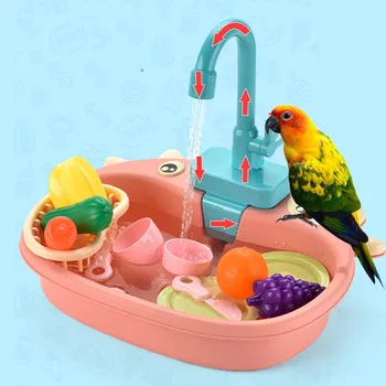 Автоматический смеситель для ванны с птицами, миска для кормушки, душ для попугаев, ванна, бассейн, Кухонная раковина, Посудомоечная машина, игрушка для дрессировки птиц для детей
