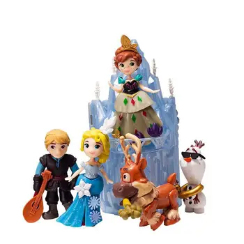 Aoger Disney Frozen Princess Q Версия 5шт Мультфильм Анна Эльза Кристофф Свен Олаф ПВХ Фигурки Декор Торта Игрушки Для Детского Подарка
