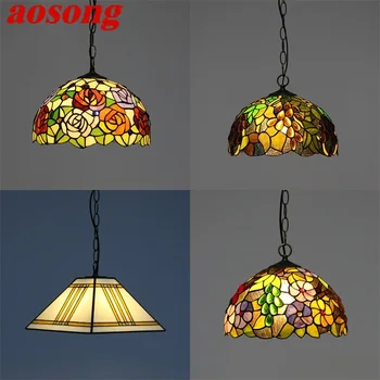Подвесной светильник AOSONG Tiffany, современные креативные красочные светильники, декоративные для домашней столовой