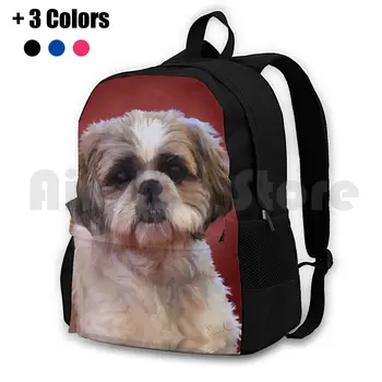 Походный рюкзак для собак ши-тцу на открытом воздухе, водонепроницаемый для кемпинга, для путешествий, для собак породы ши-тцу, для домашних животных, портрет питомца