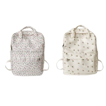 Женская сумка для ноутбука для работы, учебы, путешествий, средний рюкзак с милым цветочным принтом