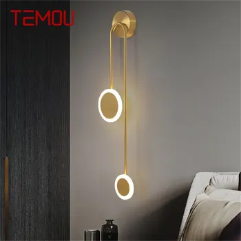 Настенные светильники TEMOU Nordic, бра, современная простая латунная светодиодная лампа в помещении для украшения дома