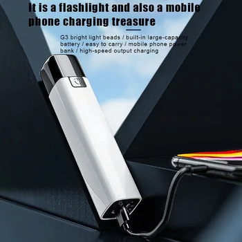 Мини Многофункциональный фонарик USB высокой яркости дальнего действия Портативный Мощный блок питания Наружное Освещение Светодиодный фонарик