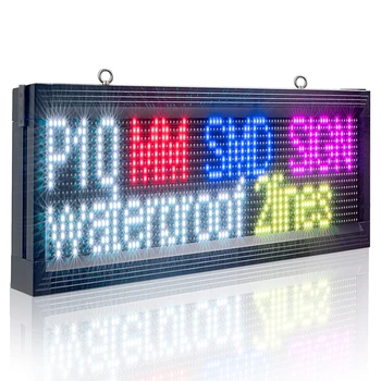 Интерфейс P10 104 x 40 см Наружная RGB 7-цветная светодиодная вывеска, программируемая прокручивающаяся доска объявлений для бизнеса, автомобиля, магазина RS232