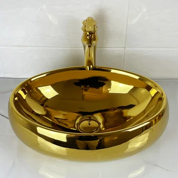 Раковина для умывания в ночном клубе отеля, настольная лампа для унитаза, Роскошная квадратная раковина для ванной комнаты Nordic Golden   