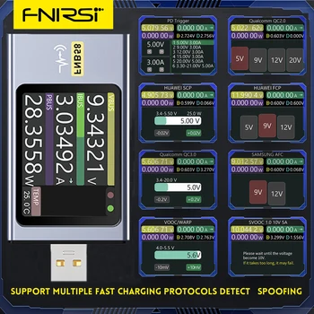 FNIRSI-FNB58 USB Тестер Вольтметр Амперметр TYPE-C Быстрое Обнаружение Заряда Триггер Измерения Емкости Пульсации Инструмент Для Измерения 2022